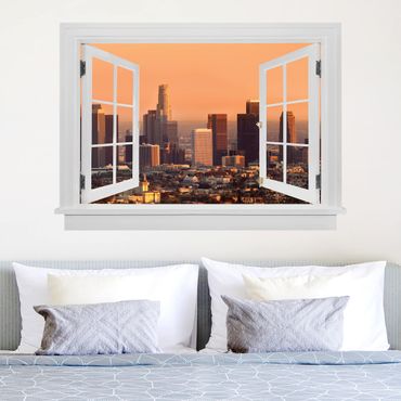 3D Wandtattoo - Offenes Fenster Skyline of Los Angeles