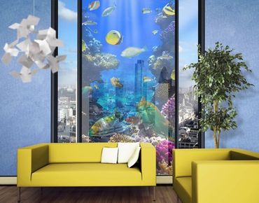 Fensterfolie - XXL Fensterbild Underwater Dreams - Fenster Sichtschutz