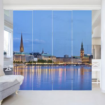 Schiebegardinen Set - Hamburg Skyline - Flächenvorhänge