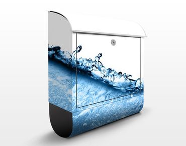 Wandbriefkasten - Beautiful Wave - Briefkasten Blau-Weiß