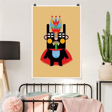 Poster - Collage Ethno Monster - König - Hochformat 3:2