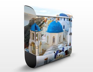 Briefkasten mit Zeitungsfach - Santorini - Wandbriefkasten