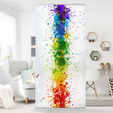 Raumteiler Kinderzimmer - Rainbow Splatter 250x120cm