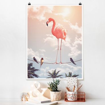 Poster - Jonas Loose - Himmel mit Flamingo - Hochformat 3:4