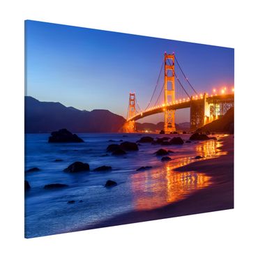 Magnettafel - Golden Gate Bridge am Abend - Querfromat 4:3