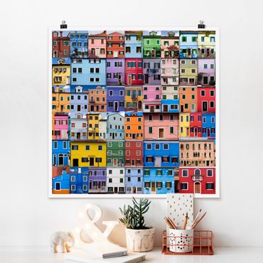 Poster - Venezianische Häuser - Quadrat 1:1