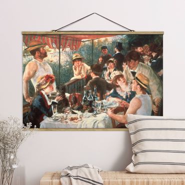 Stoffbild mit Posterleisten - Auguste Renoir - Das Frühstück der Ruderer - Querformat 3:2