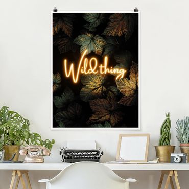 Poster - Wild Thing goldene Blätter - Hochformat 4:3