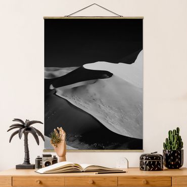 Stoffbild mit Posterleisten - Wüste - Abstrakte Dünen - Hochformat 3:4
