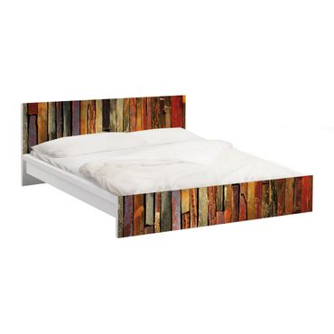 Möbelfolie für IKEA Malm Bett niedrig 140x200cm - Klebefolie Bretterstapel
