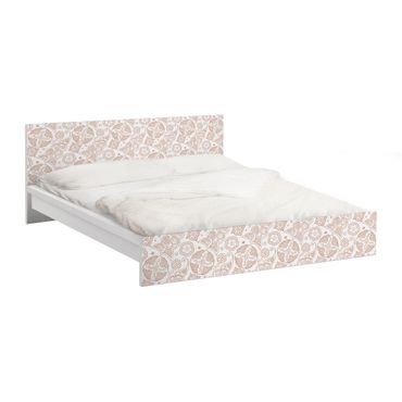 Möbelfolie für IKEA Malm Bett niedrig 140x200cm - Klebefolie Henna Grafik