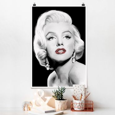 Poster - Marilyn mit Ohrschmuck - Hochformat 3:2