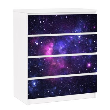Möbelfolie für IKEA Malm Kommode - selbstklebende Folie Galaxie