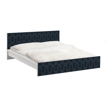 Möbelfolie für IKEA Malm Bett niedrig 140x200cm - Klebefolie Schwarze Perlen Ornament
