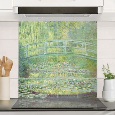 Fliesenbild - Claude Monet - Japanische Brücke - Fliesensticker Set quadratisch