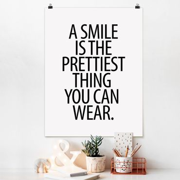 Poster - A Smile is the prettiest thing Sans Serif - Hochformat 3:4