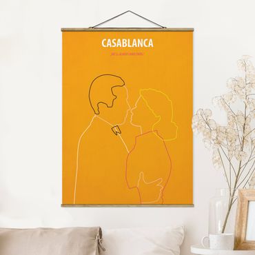 Stoffbild mit Posterleisten - Filmposter Casablanca - Hochformat 3:4