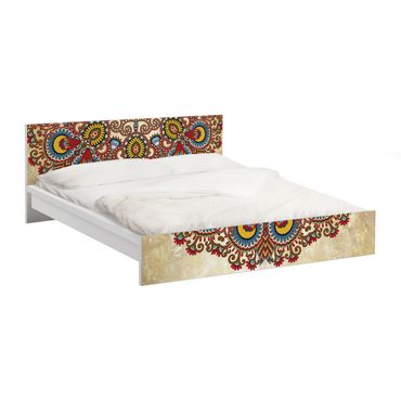 Möbelfolie für IKEA Malm Bett niedrig 160x200cm - Klebefolie Farbiges Mandala
