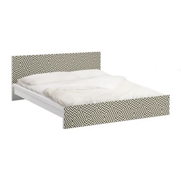 Möbelfolie für IKEA Malm Bett niedrig 180x200cm - Klebefolie Geometrisches Design Braun