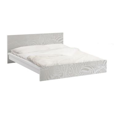 Möbelfolie für IKEA Malm Bett niedrig 160x200cm - Klebefolie No.DS4 Zebrastreifen Hellgrau