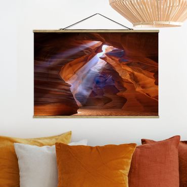 Stoffbild mit Posterleisten - Lichtspiel im Antelope Canyon - Querformat 3:2
