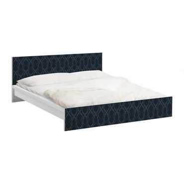 Möbelfolie für IKEA Malm Bett niedrig 160x200cm - Klebefolie Schwarze Perlen Ornament