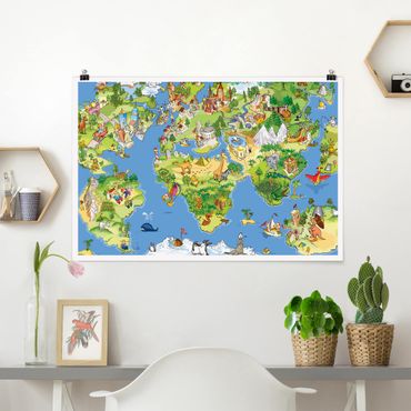 Poster - Great and funny Worldmap - Querformat 2:3