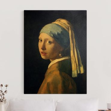 Leinwandbild - Jan Vermeer van Delft - Das Mädchen mit dem Perlenohrgehänge - Hochformat 4:3