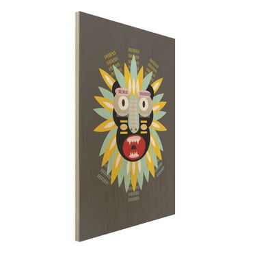 Holzbild - Collage Ethno Maske - King Kong - Hochformat 3:2