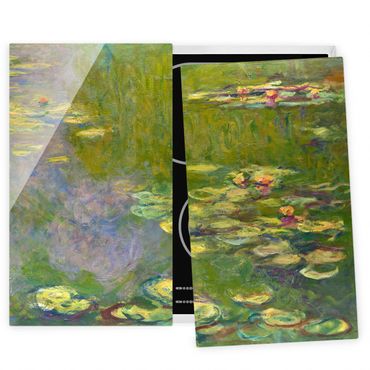 Herdabdeckplatte Glas - Claude Monet - Grüne Seerosen - 52x80cm