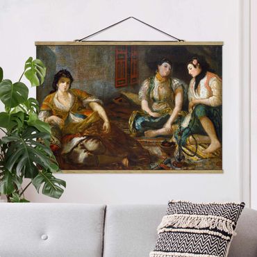 Stoffbild mit Posterleisten - Eugène Delacroix - Drei arabische Frauen - Querformat 3:2