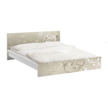 Möbelfolie für IKEA Malm Bett niedrig 140x200cm - Klebefolie Perlmutt Ornament Design