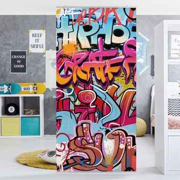 Raumteiler - HipHop Graffiti 250x120cm