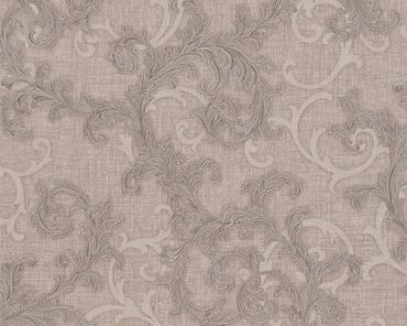 Versace wallpaper Strukturtapete Versace 2 Baroque & Roll in Braun, Grau, Metallic