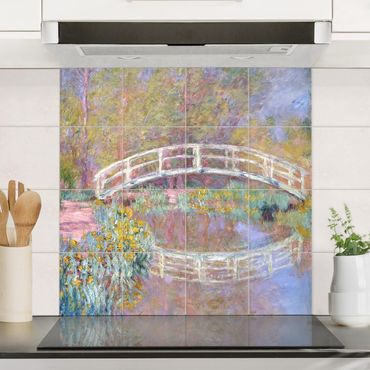 Fliesenbild - Claude Monet - Brücke Monets Garten - Fliesensticker Set quadratisch