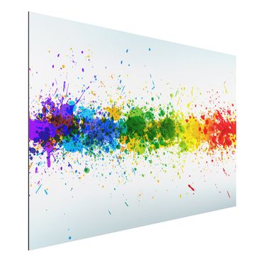 Alu-Dibond Bild - Rainbow Splatter