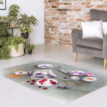 Vinyl-Teppich - Essbare Blüten mit Lavendelzucker - Querformat 4:3