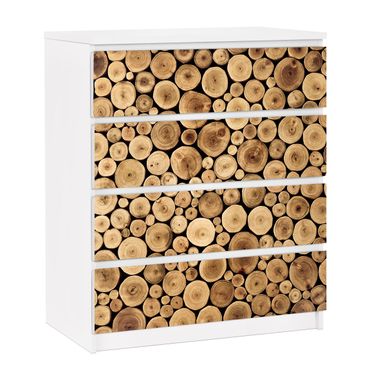 Möbelfolie für IKEA Malm Kommode - Klebefolie Homey Firewood
