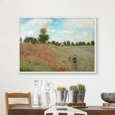 Bild mit Rahmen - Claude Monet - Mohnfeld bei Argenteuil - Querformat 3:4