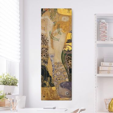 Leinwandbild - Gustav Klimt - Wasserschlangen I - Panorama Hochformat 3:1
