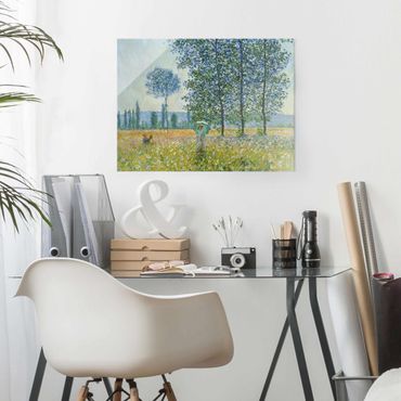 Glasbild - Claude Monet - Felder im Frühling - Querformat 3:4
