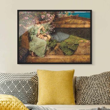 Bild mit Rahmen - Sir Lawrence Alma-Tadema - Im Rosengarten - Querformat 3:4