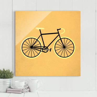 Glasbild - Fahrrad in Gelb - Quadrat 1:1