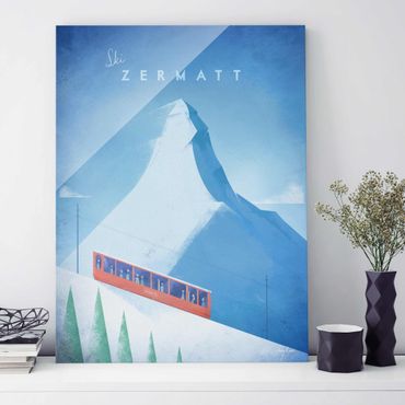 Glasbild - Reiseposter - Zermatt - Hochformat 4:3
