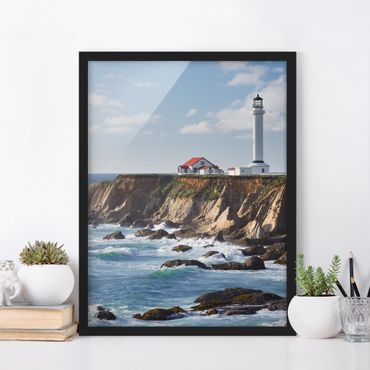 Bild mit Rahmen - Point Arena Lighthouse Kalifornien - Hochformat 4:3