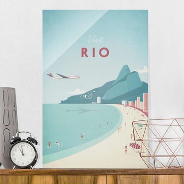 Glasbild - Reiseposter - Rio de Janeiro - Hochformat 3:2