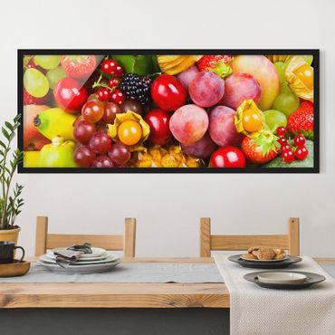 Bild mit Rahmen - Colourful Exotic Fruits - Panorama Querformat