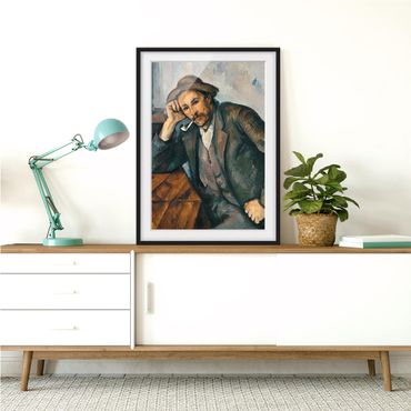Bild mit Rahmen - Paul Cézanne - Der Raucher - 30cm x 40cm - Schwarz