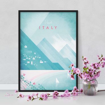 Bild mit Rahmen - Reiseposter - Italien - Hochformat 4:3