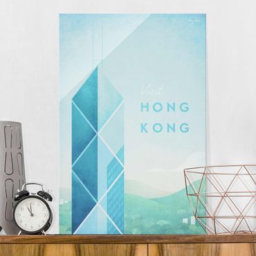 Glasbild - Reiseposter - Hong Kong - Hochformat 3:2